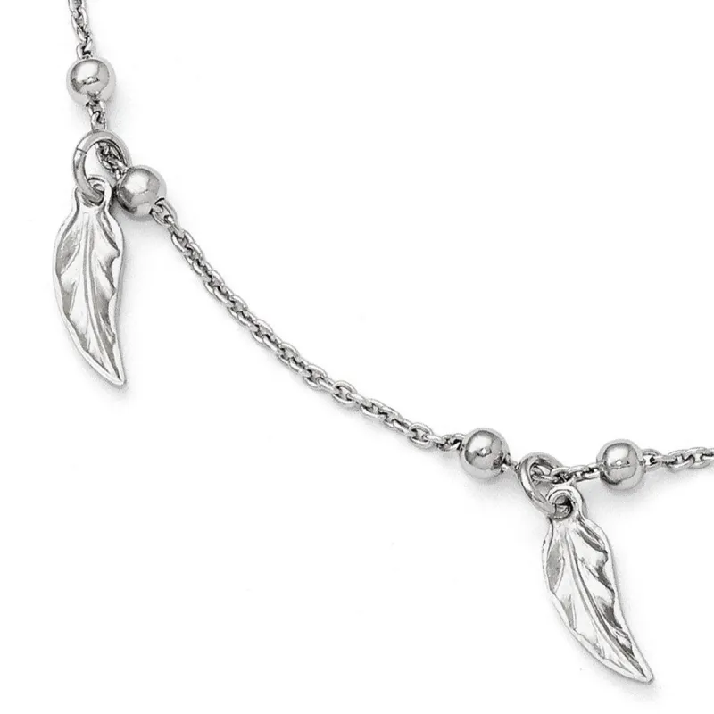 Curata 925 Sterling Silver 9" Dangling Feather Anklet for Women (1" Extender) sold by Zulily