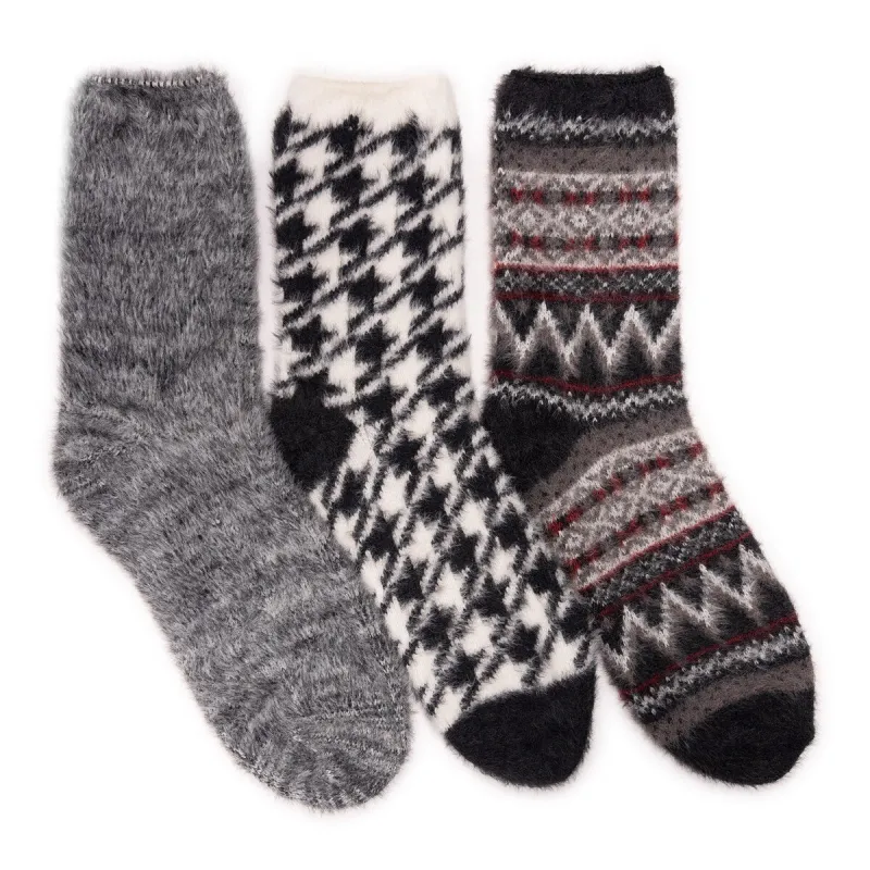 Women's Set of 3 Fuzzy Yarn Socks sold by Zulily