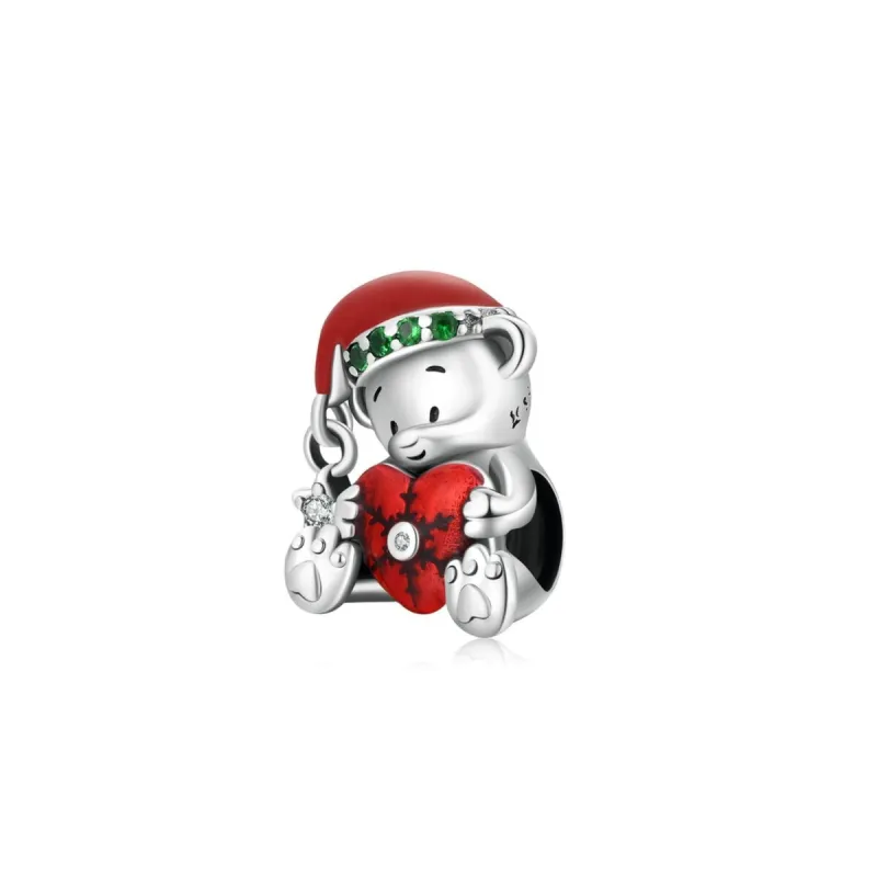 Sterling Silver & Cubic Zirconia Teddy Bear & Heart Charm sold by Zulily
