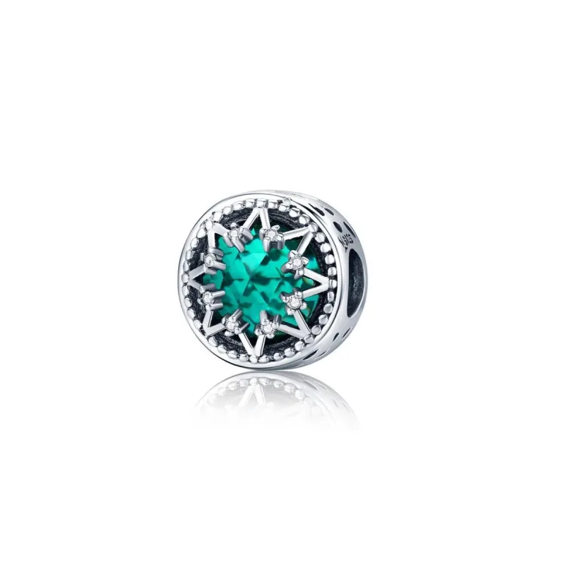 Sterling Silver & Green Star Framed Charm sold by Zulily