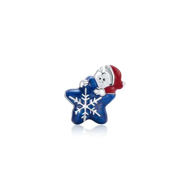 Sterling Silver & Blue Snowflake & Santa Charm sold by Zulily