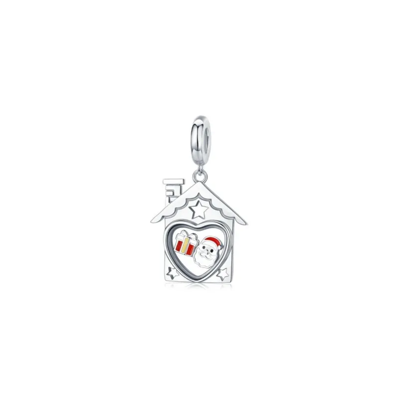 Sterling Silver Holiday House with Santa & Gifts Charm sold by Zulily