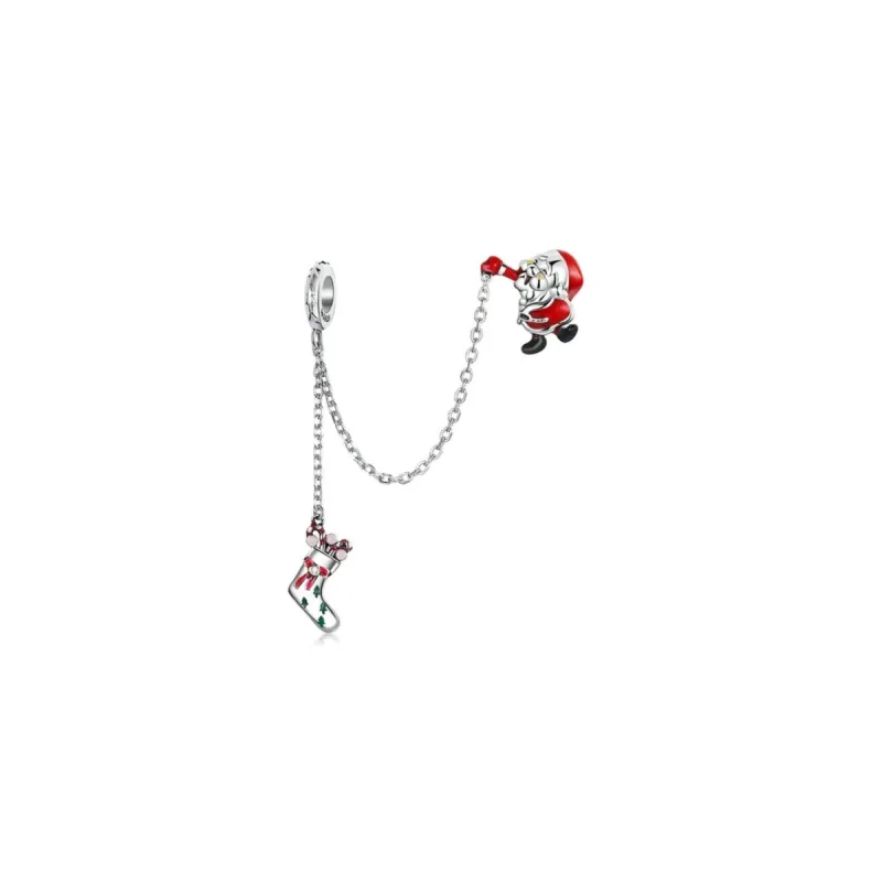 Sterling Silver Santa & Stocking Bracelet Charm sold by Zulily