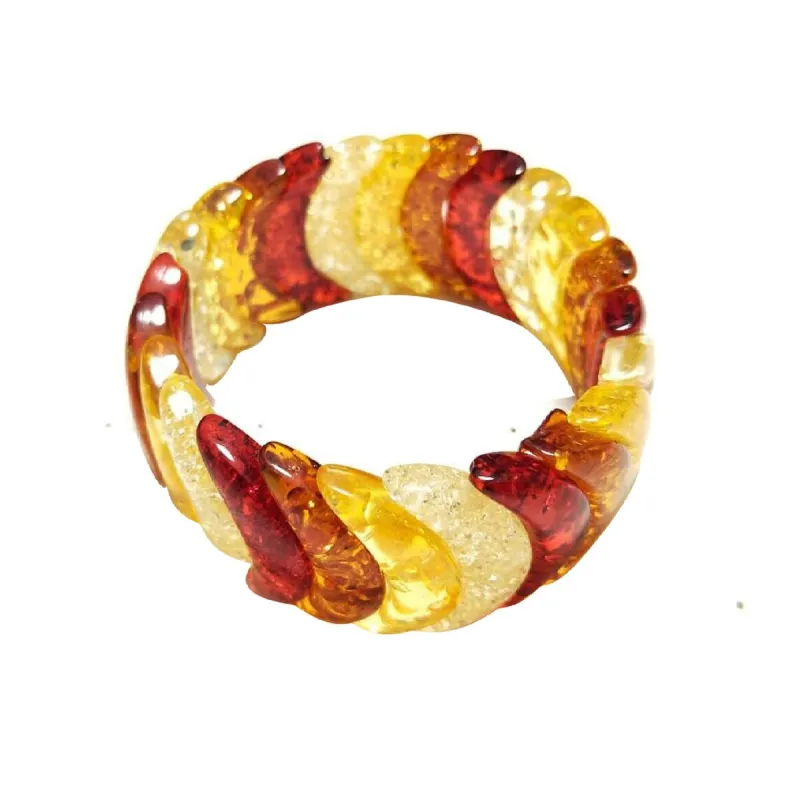 Multi Color Amber Swirl Stretch Bracelet sold by Zulily