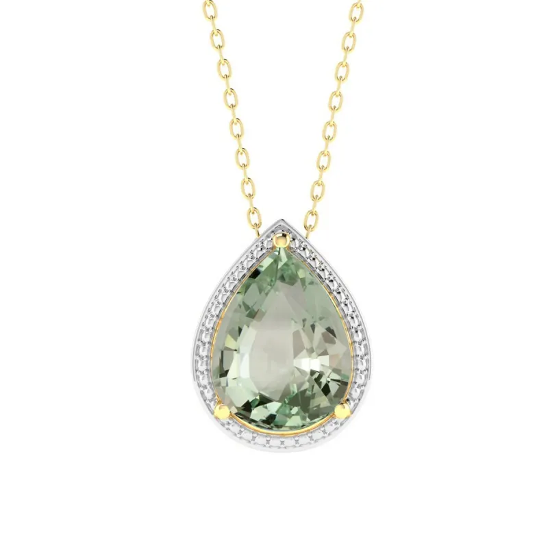 Gold Over Sterling Silver 6.50Ct Natural Prasiolite Drop Pendant sold by Zulily