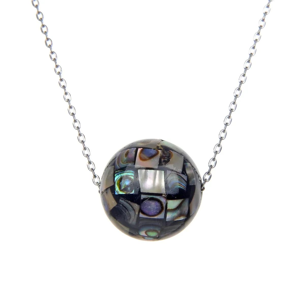 Sterling Silver 17.30Ct Abalone Shell Necklace with Adjustable Chain sold by Zulily product image thumbnail 2