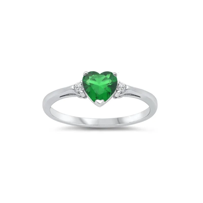 Cubic Zirconia and Sterling Silver Heart Ring sold by Zulily