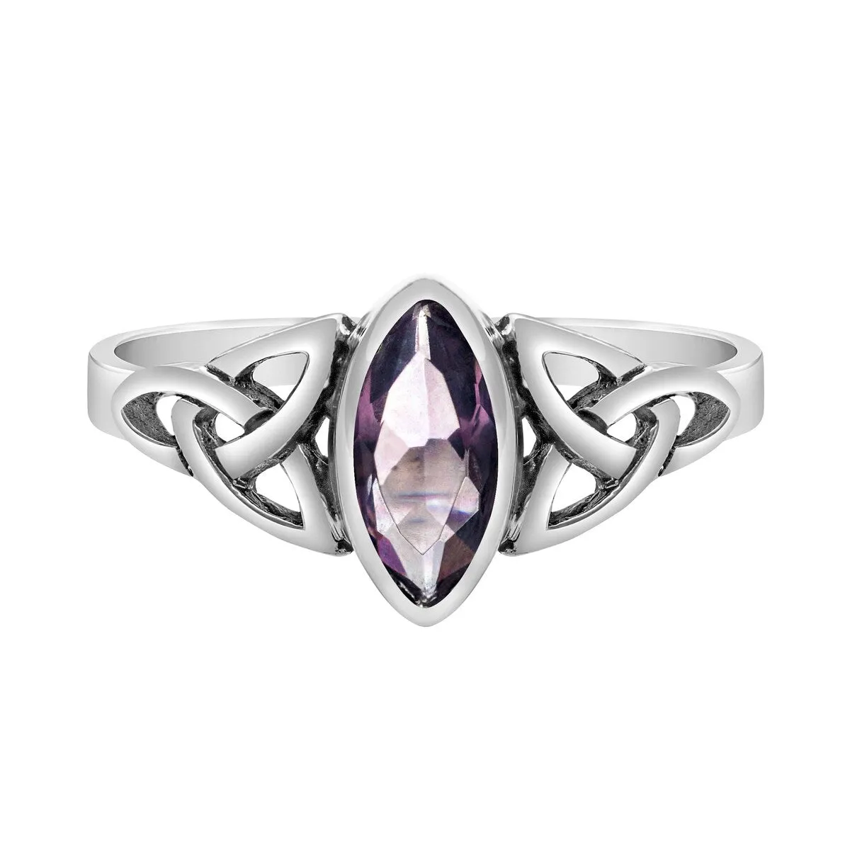 Cubic Zirconia and Sterling Silver Celtic-Style Marquise Ring sold by Zulily