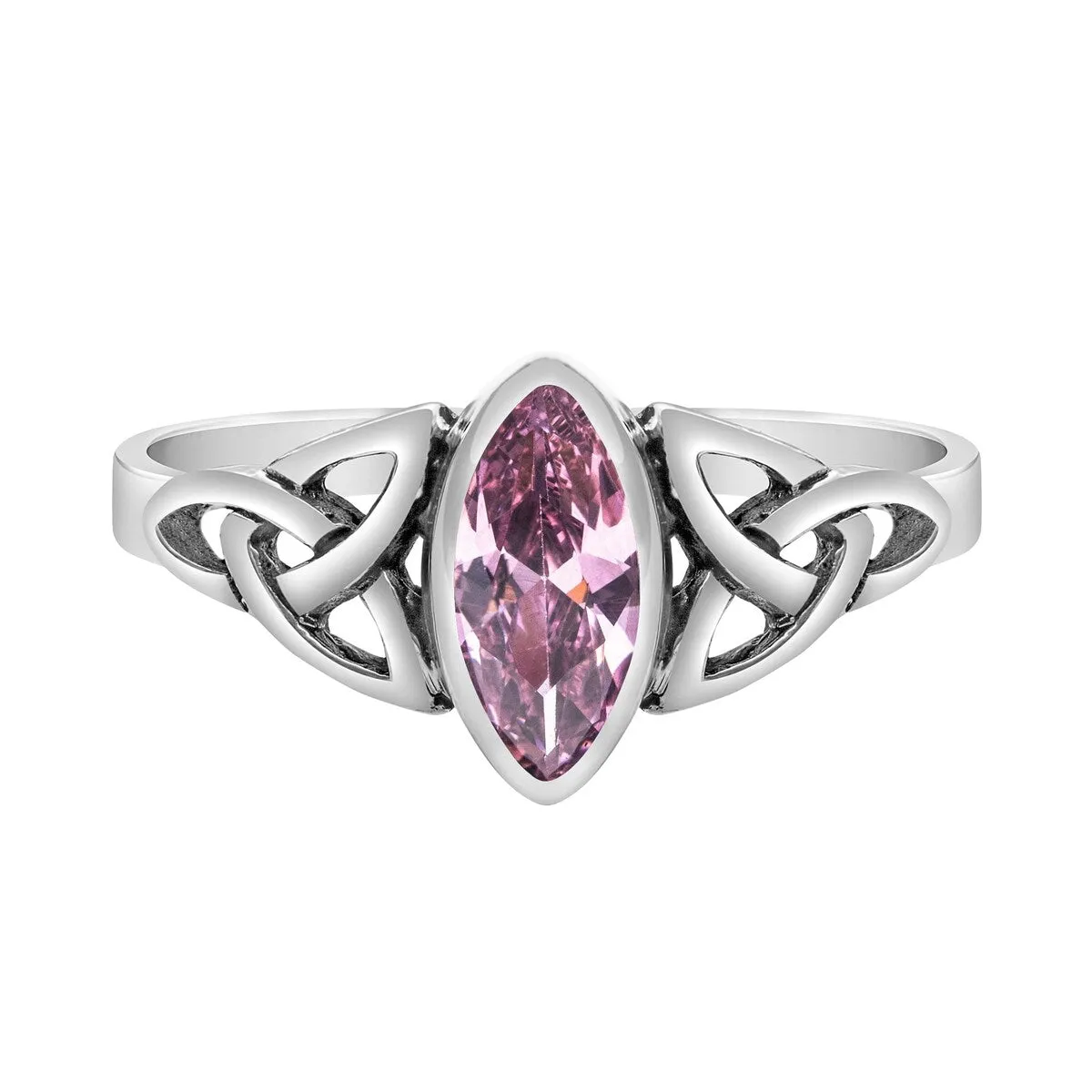 Cubic Zirconia and Sterling Silver Celtic-Style Marquise Ring sold by Zulily product image thumbnail 3