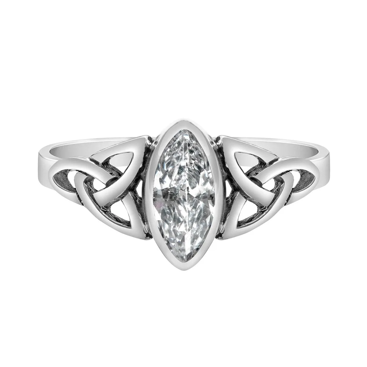 Cubic Zirconia and Sterling Silver Celtic-Style Marquise Ring sold by Zulily product image thumbnail 5