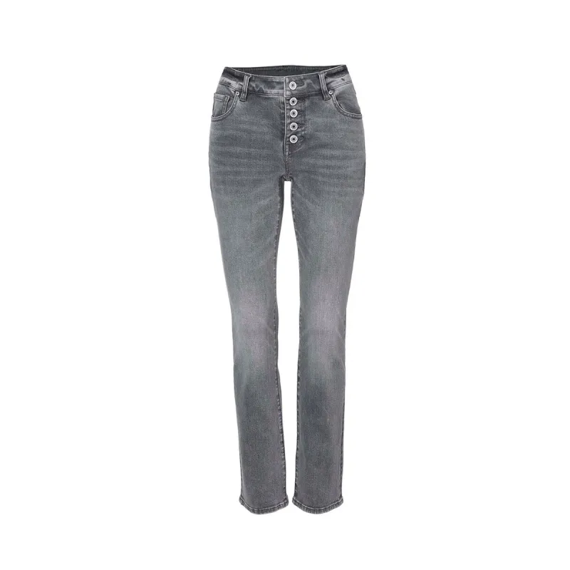 cabi Steel Gray Button Fly Straight Leg Jean sold by Zulily