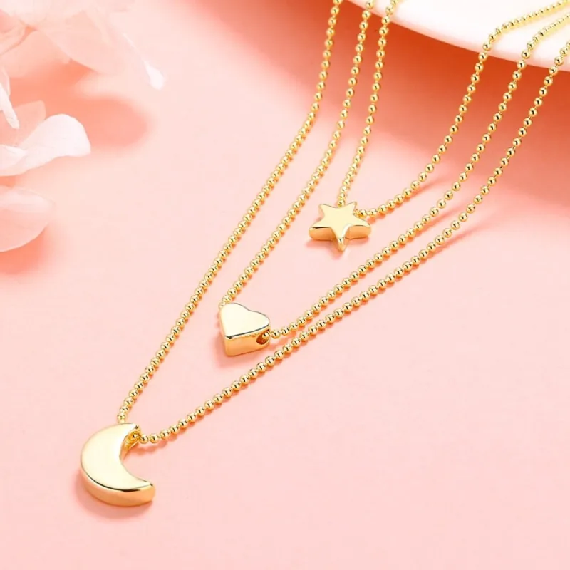 14K Gold Star, Heart & Moon Necklace sold by Zulily