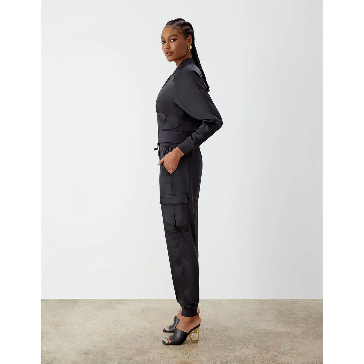 Gstq Satin Bomber Jacket sold by Zulily product image thumbnail 3