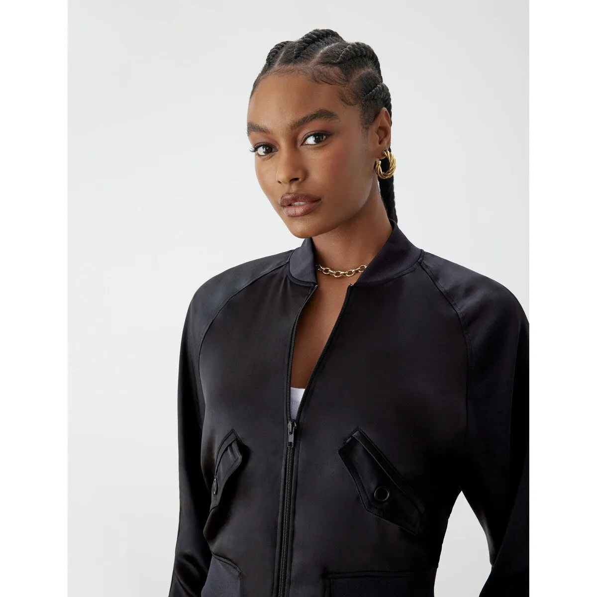 Gstq Satin Bomber Jacket sold by Zulily product image thumbnail 4