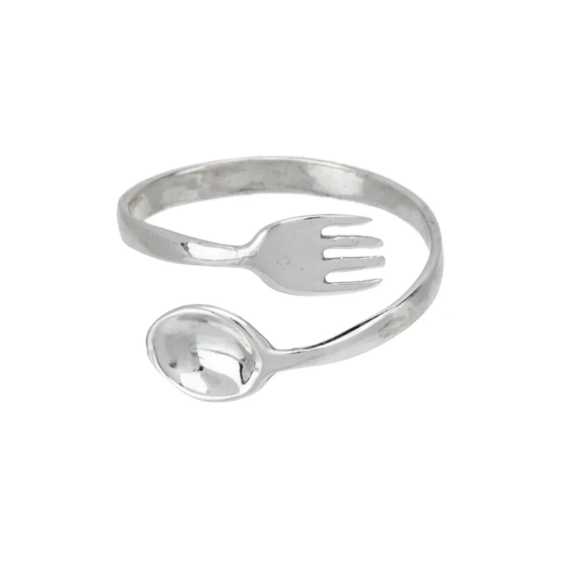 Sterling Silver Spoon & Fork Bypass Ring sold by Zulily