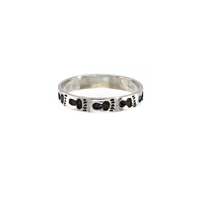 Sterling Silver Footprints Band Ring sold by Zulily
