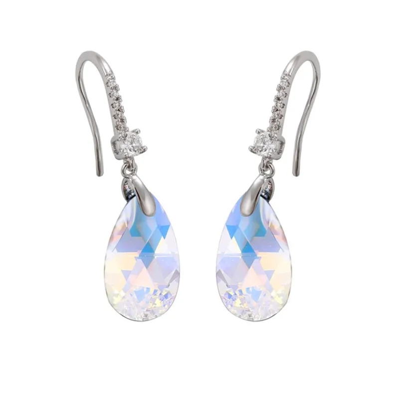 Aurora Borealis Teardrop Pave Swarovski Crystal Earrings sold by Zulily
