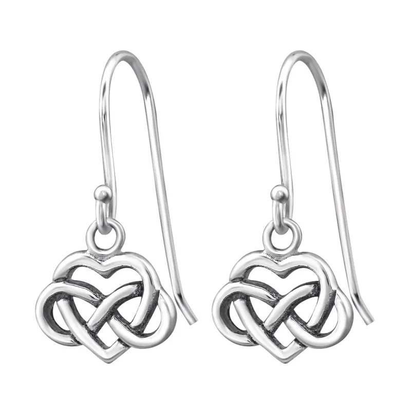 Sterling Silver Celtic Heart Drop Earrings sold by Zulily