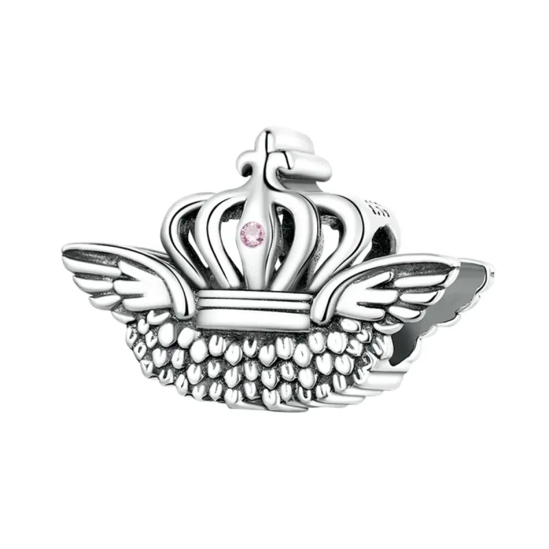 Cubic Zirconia & Sterling Silver Wings & Crown Charm sold by Zulily