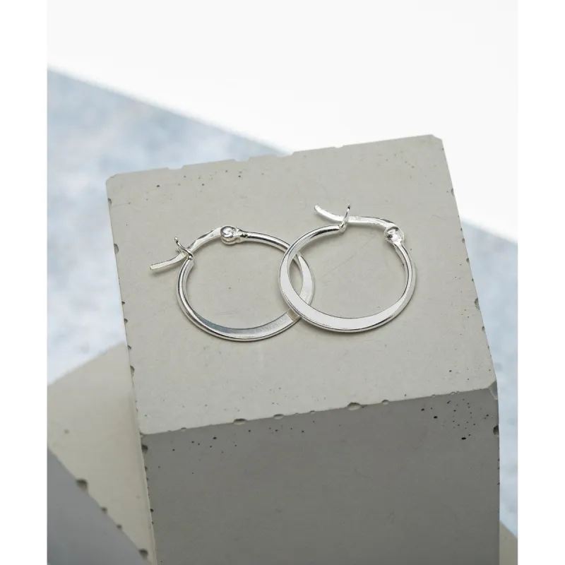Sterling Silver Flat Edge Hoop Earrings sold by Zulily