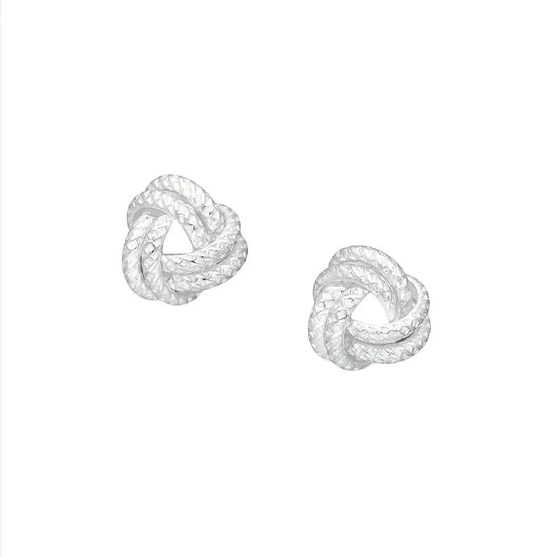 Sterling Silver Textured Knotted Stud Earrings sold by Zulily