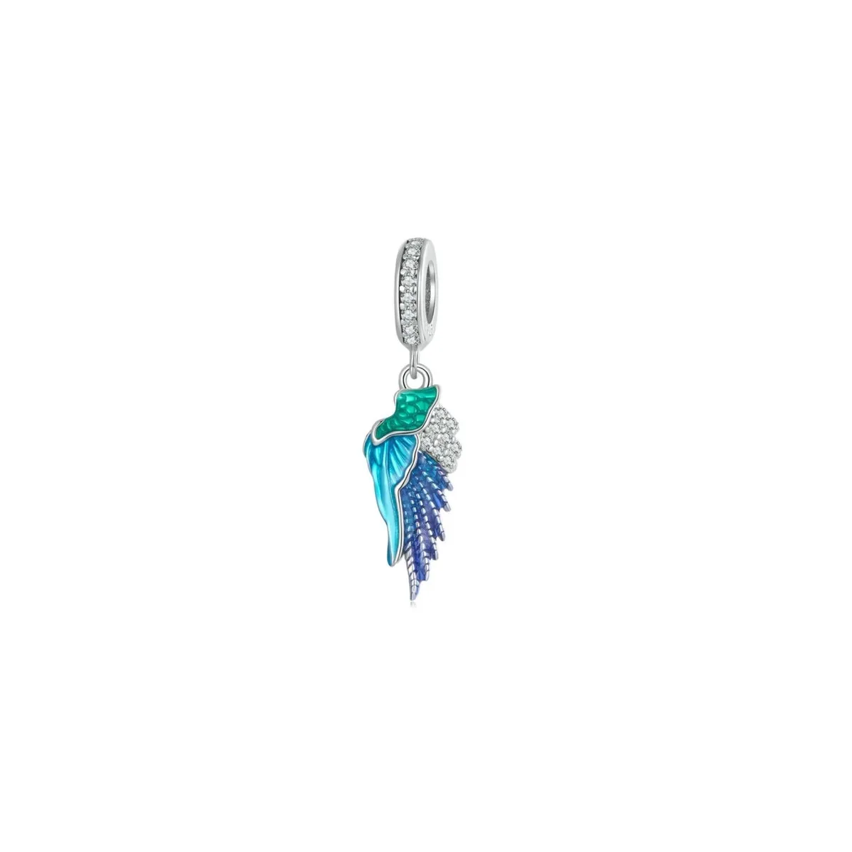 Sterling Silver & Cubic Zirconia Tri-Tone Wing Charm sold by Zulily