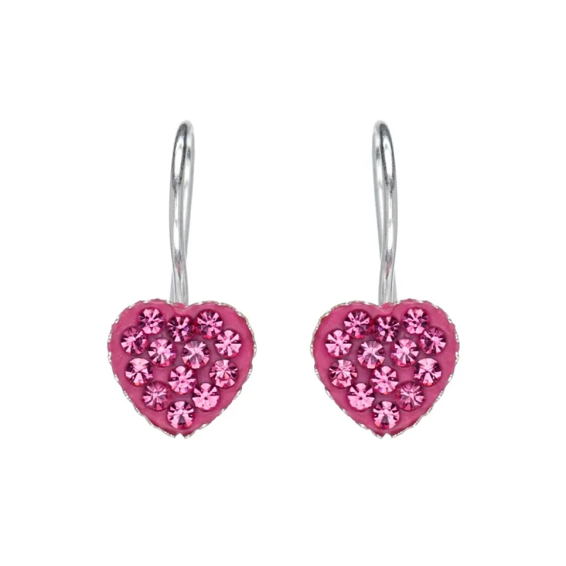 Sterling Silver Pink Cubic Zirconia Heart Earrings sold by Zulily