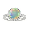 1.85Ct Ethiopian Opal and White Topaz Halo Ring in Sterling Silver sold by Zulily