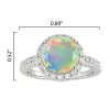 1.85Ct Ethiopian Opal and White Topaz Halo Ring in Sterling Silver sold by Zulily