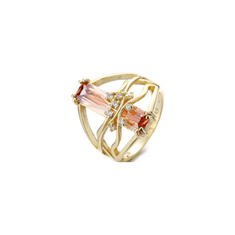 14K Gold Orange Sapphire Tree Branch Ring sold by Zulily