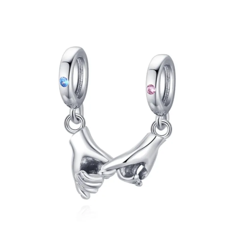 Sterling Silver Cubic Zirconia Pinky Promise Charm sold by Zulily