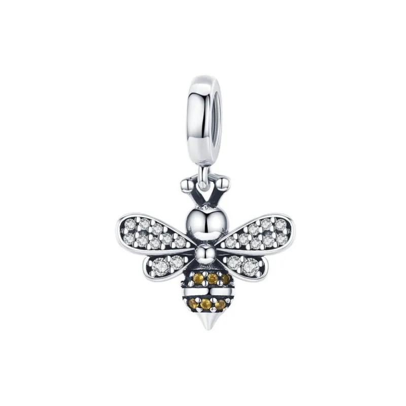 Yellow Cubic Zirconia & Sterling Silver Bee Charm sold by Zulily