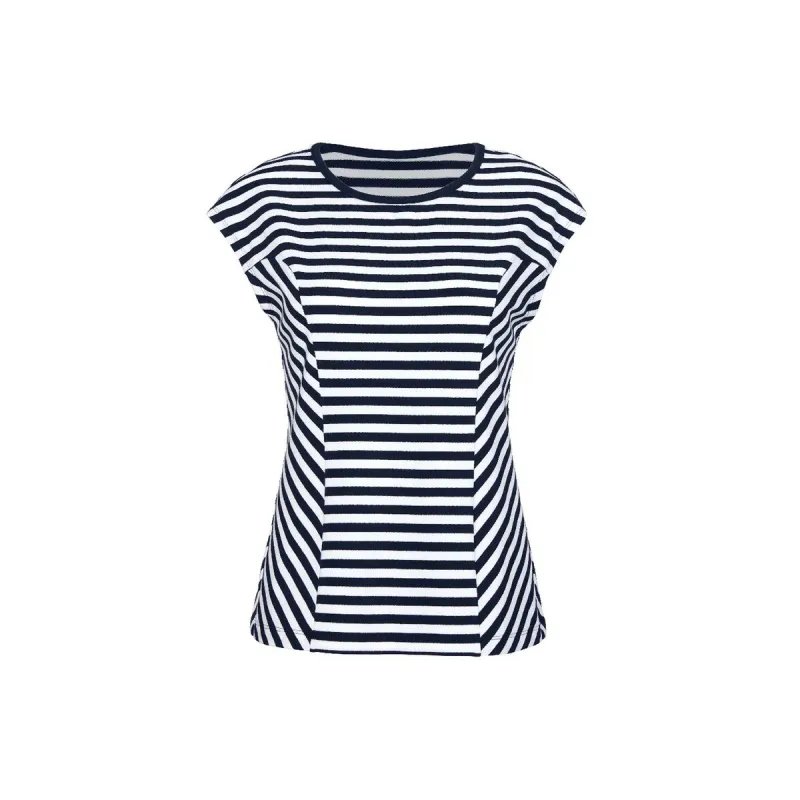 cabi Classic Navy and White Stripe Illusion Tee sold by Zulily
