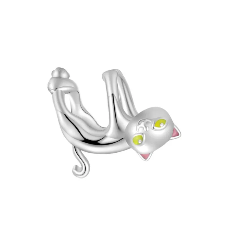 Yellow & Sterling Silver Hanging Cat Charm sold by Zulily