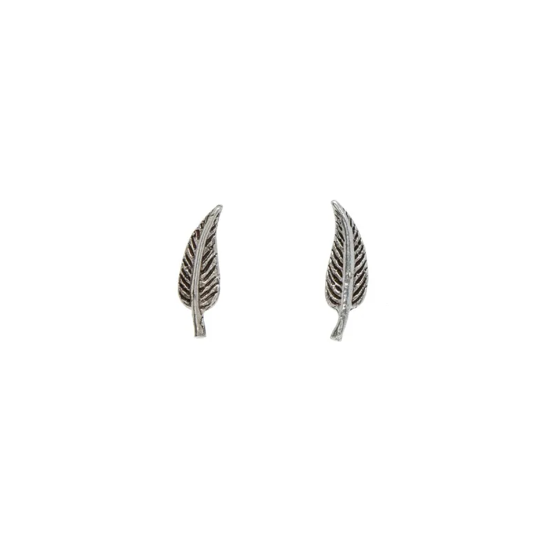 Sterling Silver Leaf Stud Earrings sold by Zulily