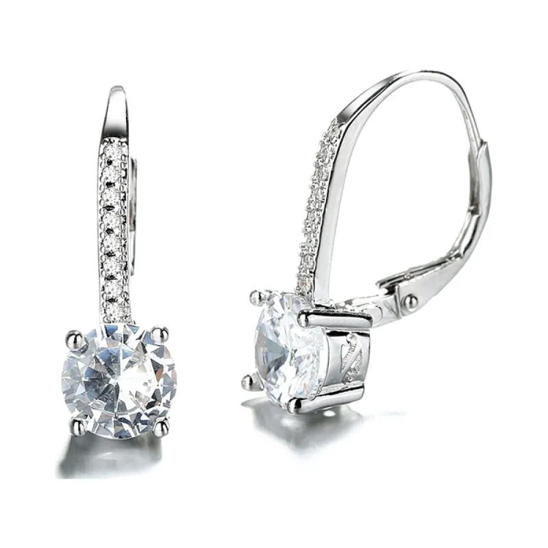 14K Gold Studded Crystal Leverback Earring with crystals from Swarovski sold by Zulily