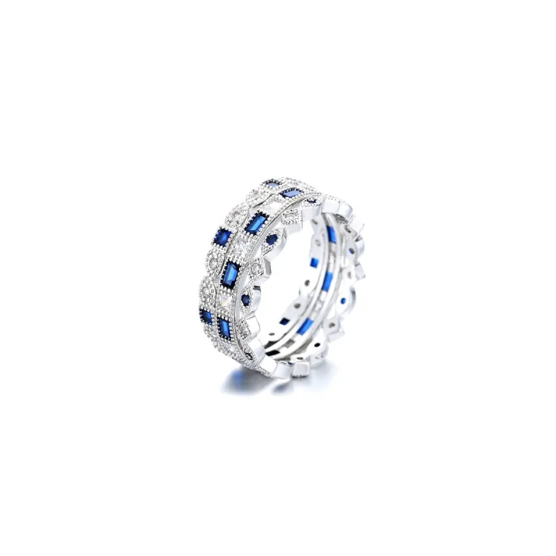 French Miligrain 3 piece Ring Set with crystals from Swarovski sold by Zulily