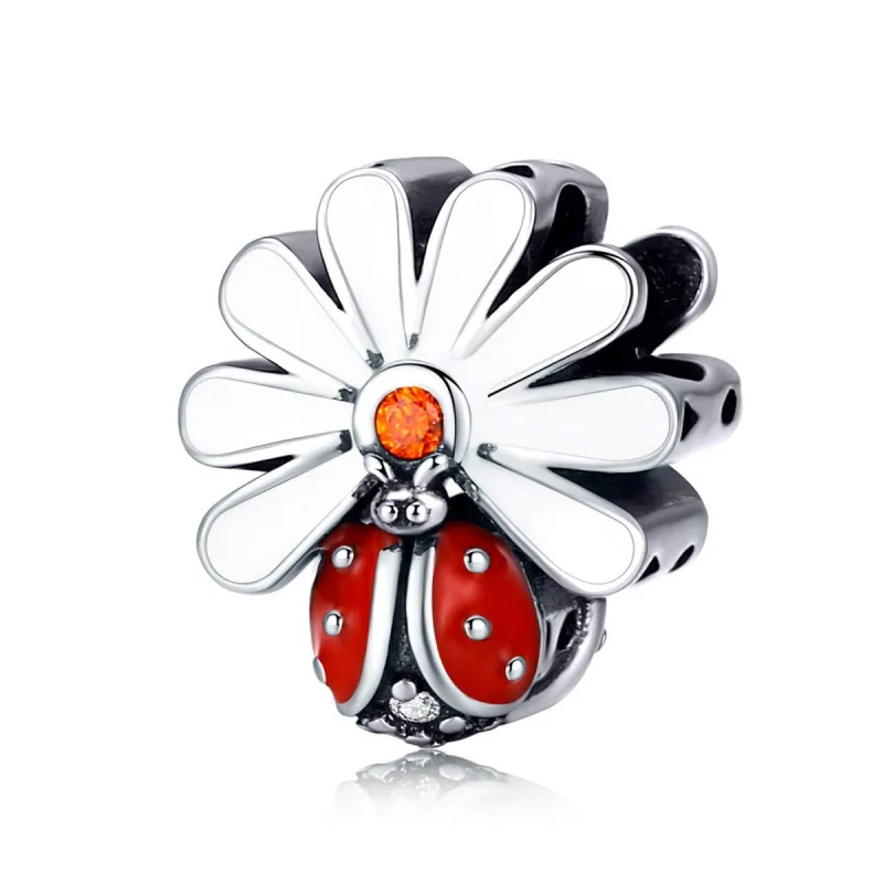 Sterling Silver Ladybug & Daisy Charm sold by Zulily
