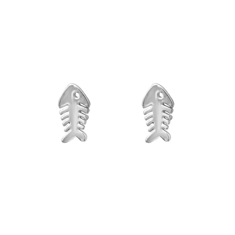 Sterling Silver Fish Bone Stud Earrings sold by Zulily