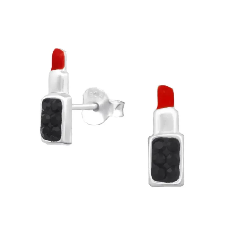 Red Lipstick Sterling Silver Stud Earrings sold by Zulily