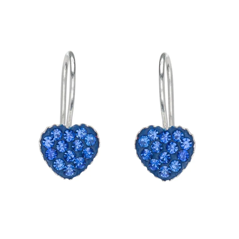 Sterling Silver Blue Cubic Zirconia Heart Earrings sold by Zulily