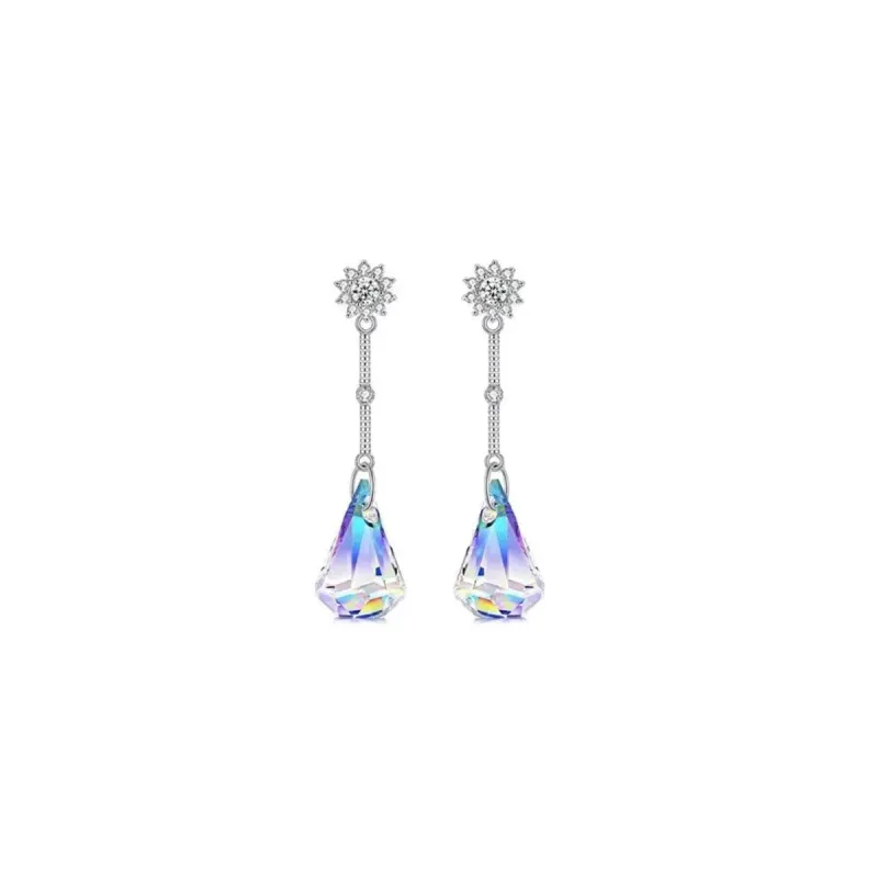 Aurora Borealis Crystal Teardrop Drop Earrings sold by Zulily
