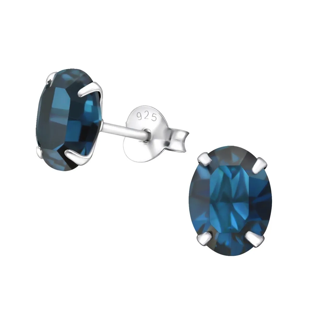 Sterling Silver & Genuine European Crystal Oval Stud Earrings sold by Zulily product image thumbnail 5