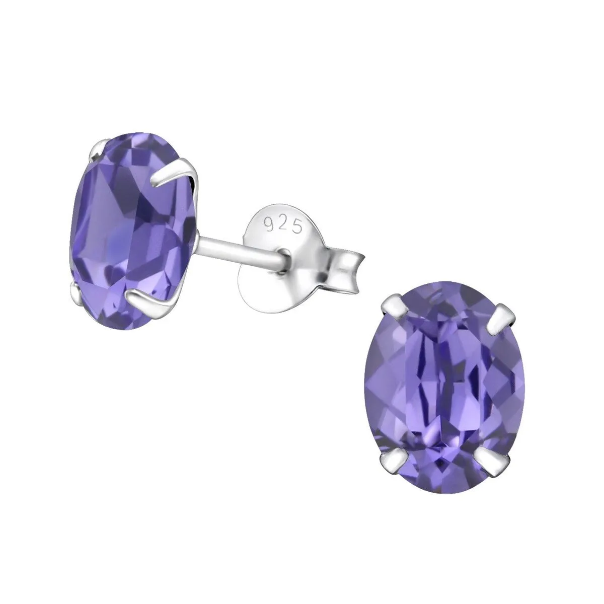 Sterling Silver & Genuine European Crystal Oval Stud Earrings sold by Zulily product image thumbnail 4
