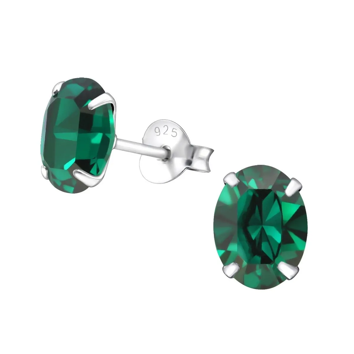 Sterling Silver & Genuine European Crystal Oval Stud Earrings sold by Zulily product image thumbnail 3
