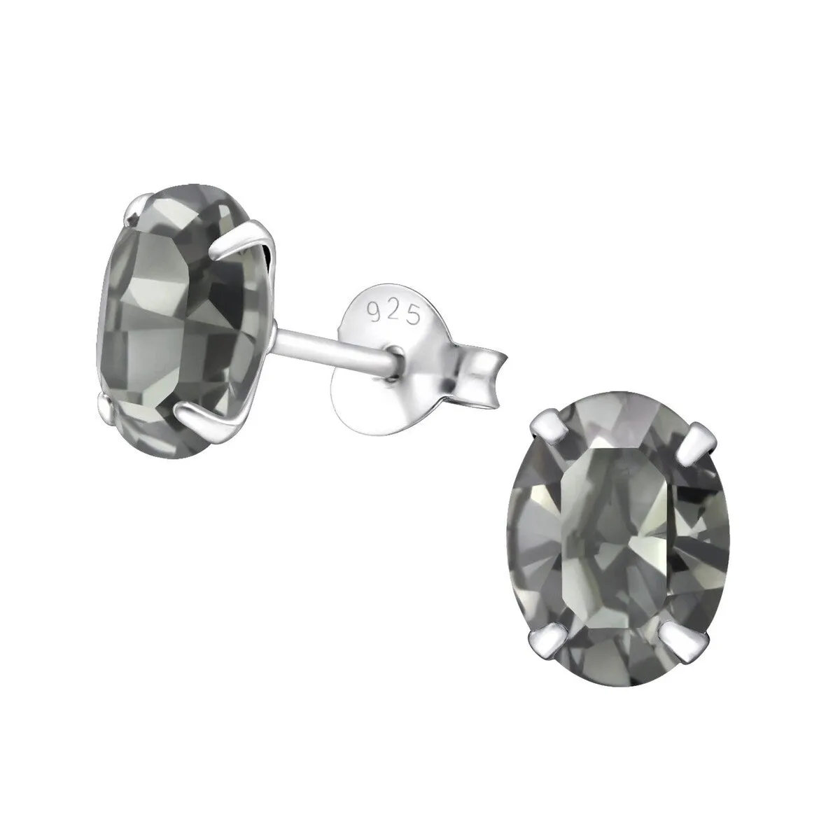 Sterling Silver & Genuine European Crystal Oval Stud Earrings sold by Zulily product image thumbnail 2