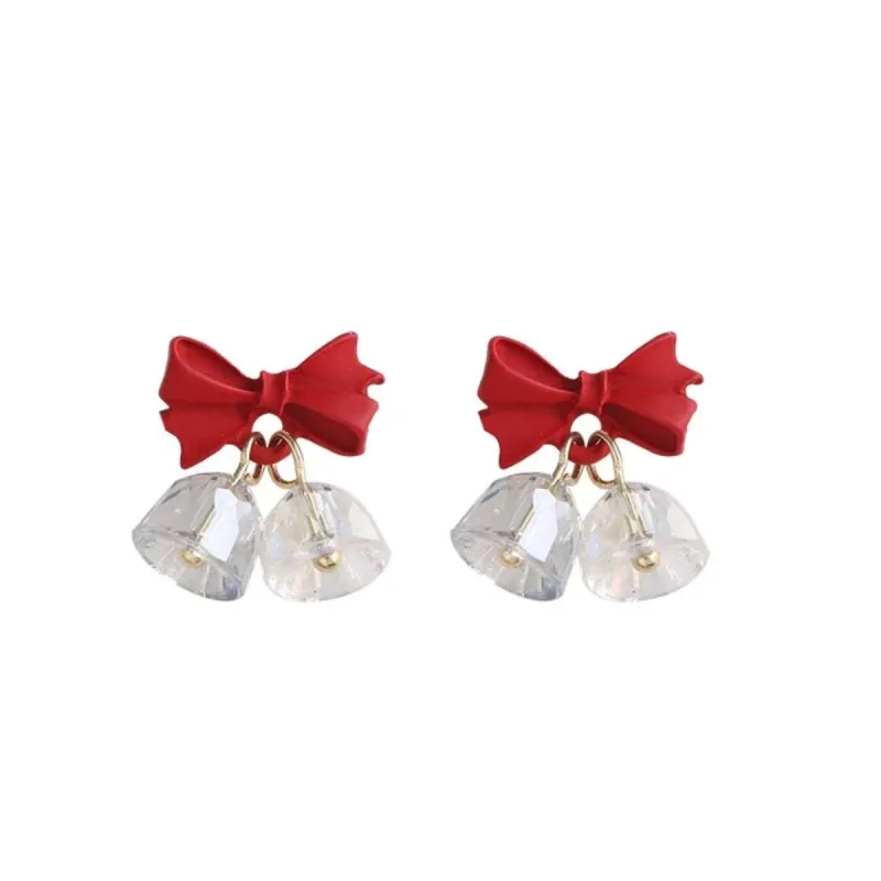 Red Bow & Clear Bells Drop Earrings sold by Zulily