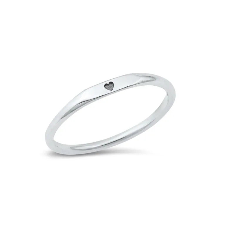 Sterling Silver Dainty Heart Signet Ring sold by Zulily