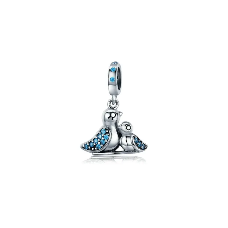 Blue Cubic Zirconia & Sterling Silver Family Drop Charm sold by Zulily
