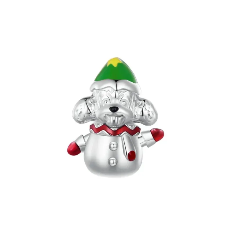 Sterling Silve Red & Green Christmas Dog Charm sold by Zulily